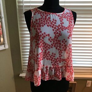 Sheer Floral Peplum Top